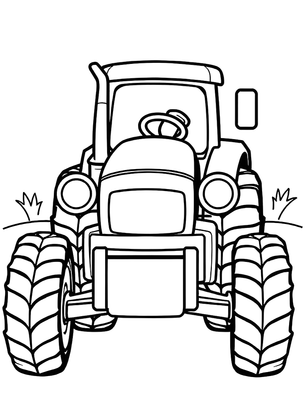 Mini tractor coloring page